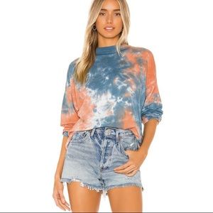 NWT Free People Be Free Cotton Candy Tie Dye Long Sleeve Tee Sz XS